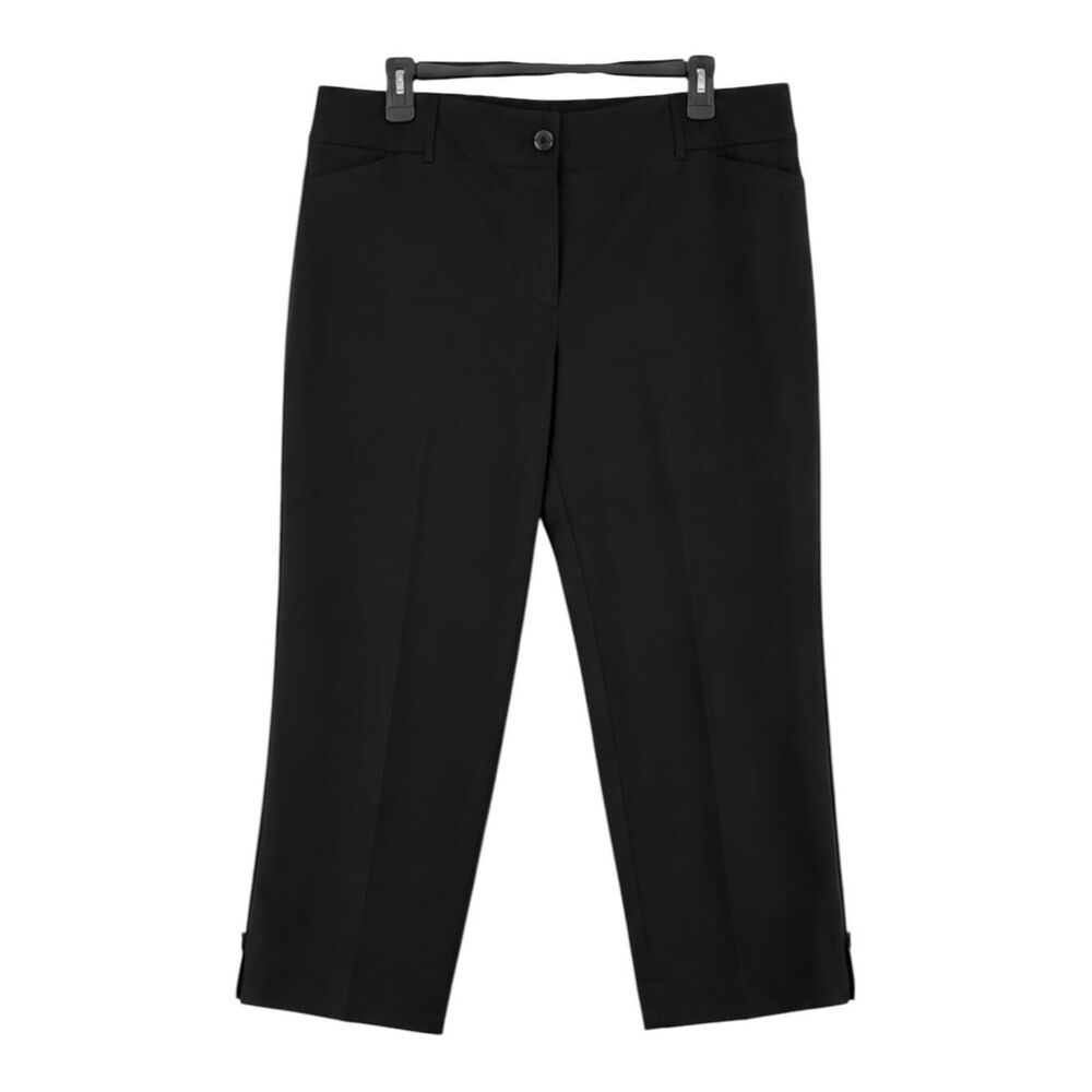 Counterparts Black Capri Pants Classic Stretch Cotton Crops Size 14 - Picture 2 of 8